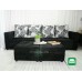 Regina Lshape Reversible Sofa in Black and Gray pillows