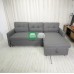 Lounge and Relax All Day Sofa with Storage in Linen Gray Fabric