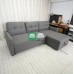 Lounge and Relax All Day Sofa with Storage in Linen Gray Fabric