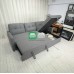 Lounge and Relax All Day Sofa with Storage in Linen Gray Fabric